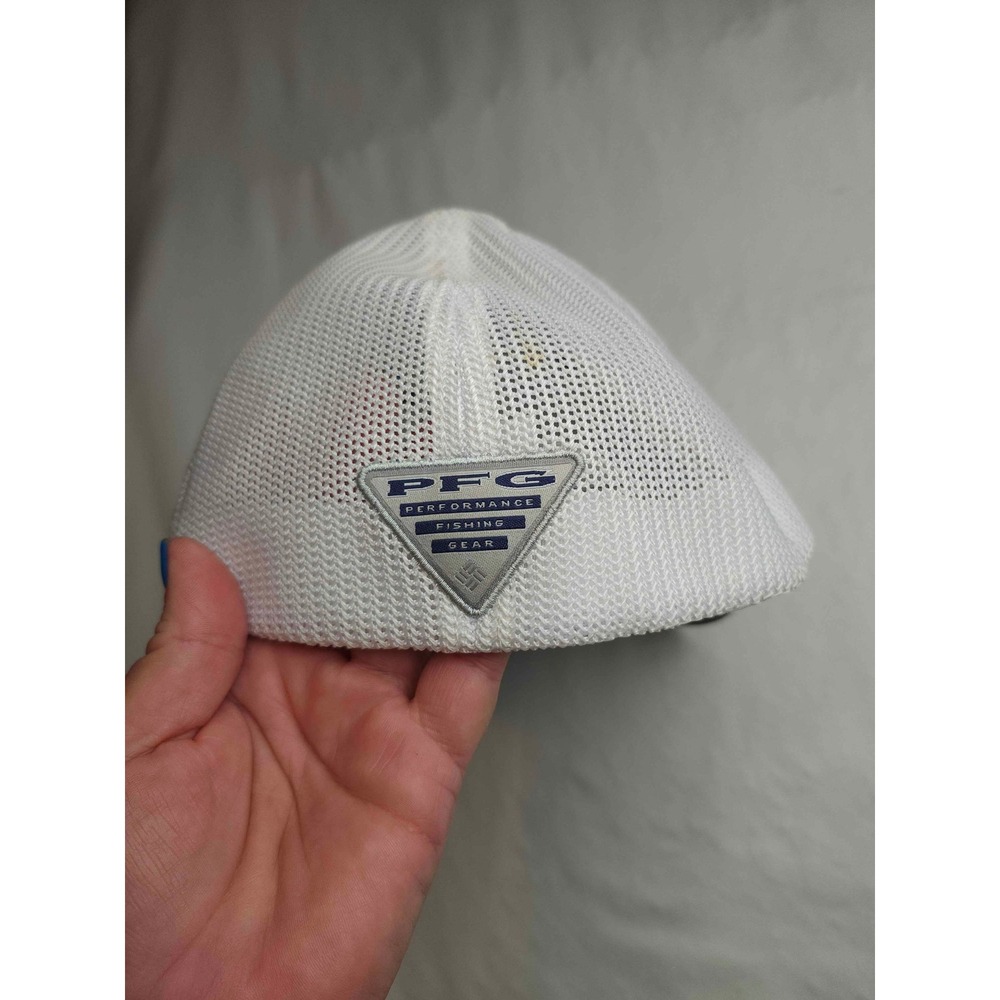 Columbia PFG Mesh Back Fishing Hat Gray White S/M Unisex Performance Cap - Picture 3 of 6